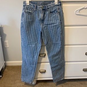 American Eagle Striped Mom Jeans